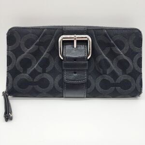 Coach Black Wallet with Silver Buckle